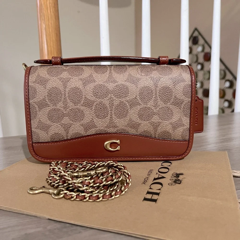 ❌SOLD❌Coach Brown Signature Canvas Bag - Picture 1 of 14